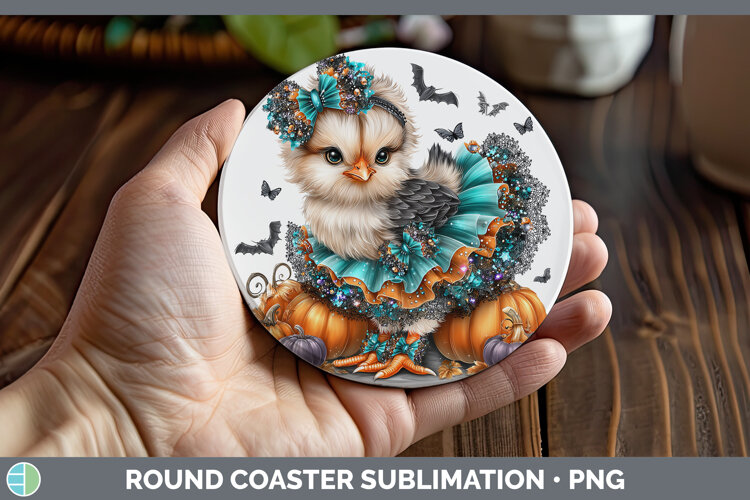 GorgeousFarm Halloween Round Coaster design.