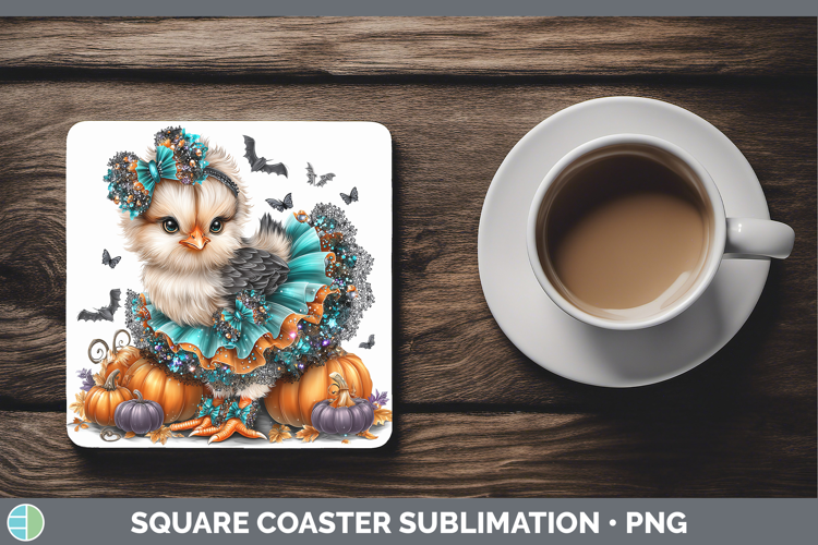 Farm Halloween Chicken Square Coaster Sublimation Coaster De