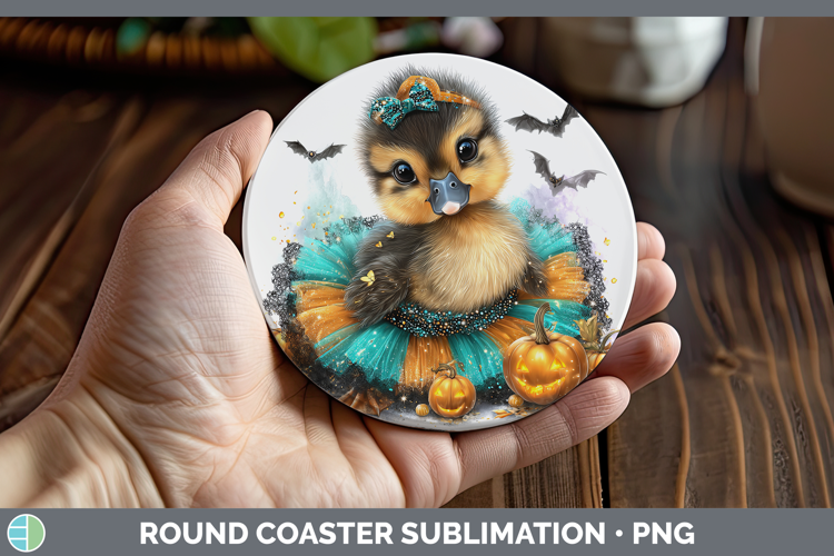 Farm Halloween Duck Round Coaster Sublimation Coaster Design