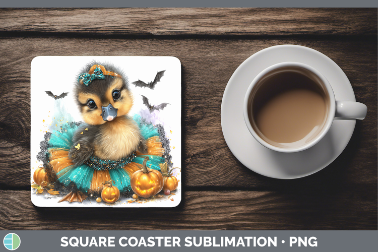 Farm Halloween Duck Square Coaster Sublimation Coaster Desig