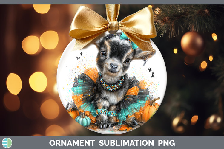 Farm Halloween Goat Ornament Sublimation Bauble Designs