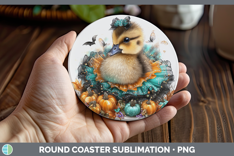 Farm Halloween Goose Round Coaster Sublimation Coaster Desig