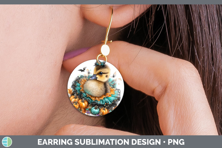 Farm Halloween Goose Round Earrings Sublimation Earrings Des