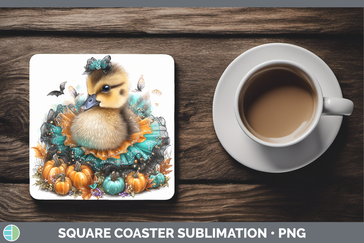 Farm Halloween Goose Square Coaster Sublimation Coaster Desi