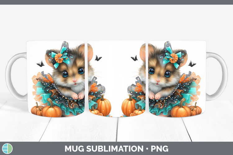 Farm Halloween Mouse Mug Wrap Sublimation Coffee Cup Designs