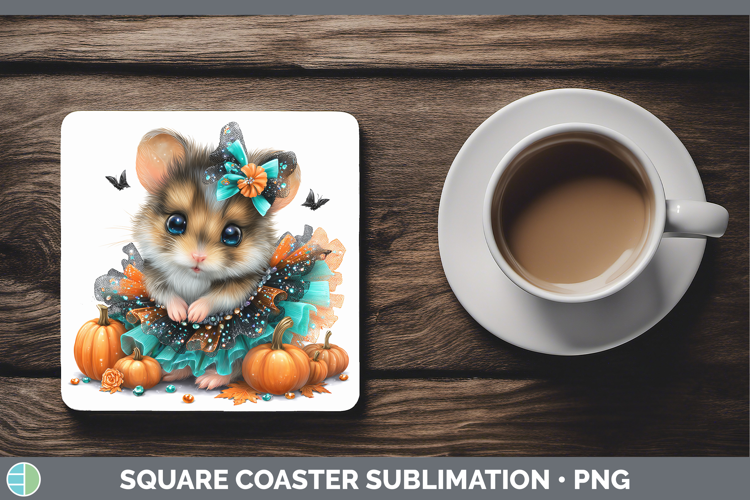 Farm Halloween Mouse Square Coaster Sublimation Coaster Desi