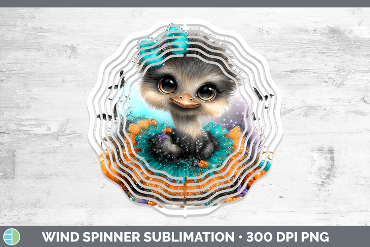 Farm Halloween Ostrich Wind Spinner Sublimation Spinner Desi