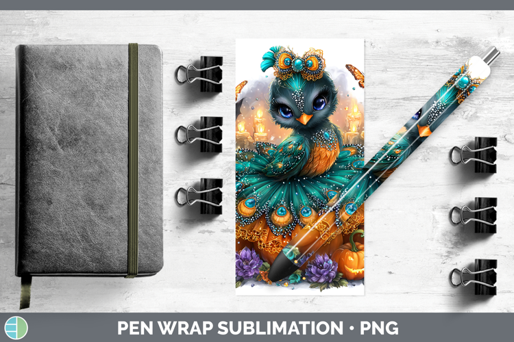 Farm Halloween Peacock Pen Wrap Sublimation Pen Designs