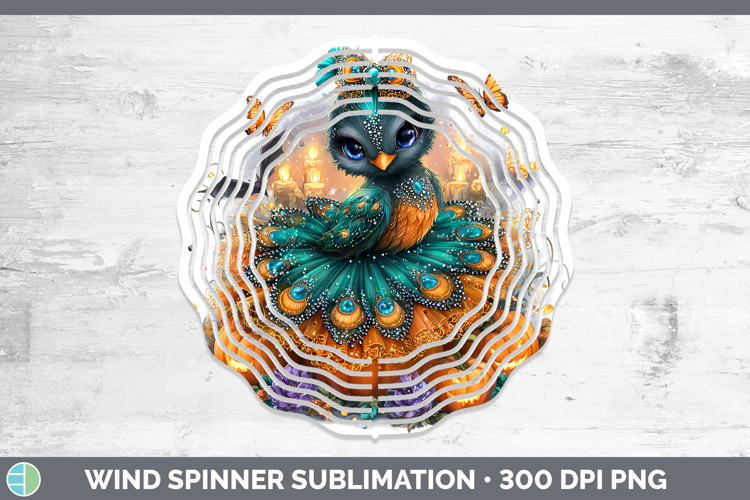 Farm Halloween Peacock Wind Spinner Sublimation Spinner Desi