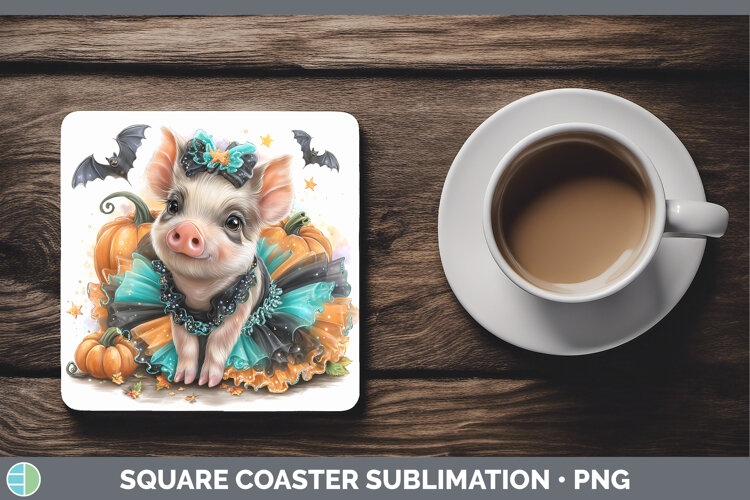 GorgeousFarm Halloween Square Coaster design.