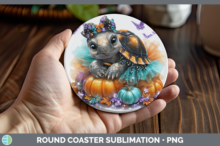 Farm Halloween Tortoise Round Coaster Sublimation Coaster De