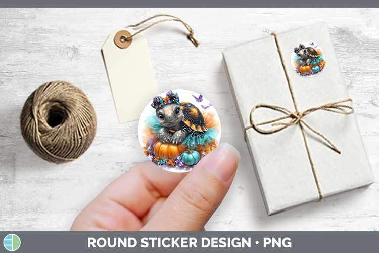 Farm Halloween Tortoise Stickers | Round Labels Designs