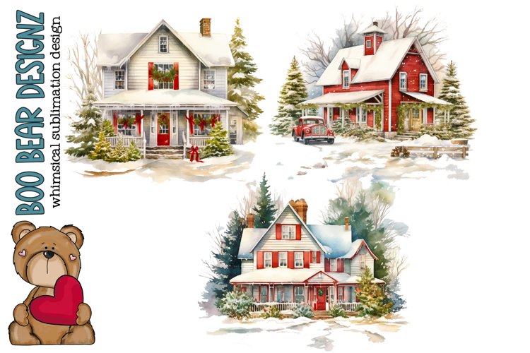 Watercolor Farmhouse Sublimation Clipart