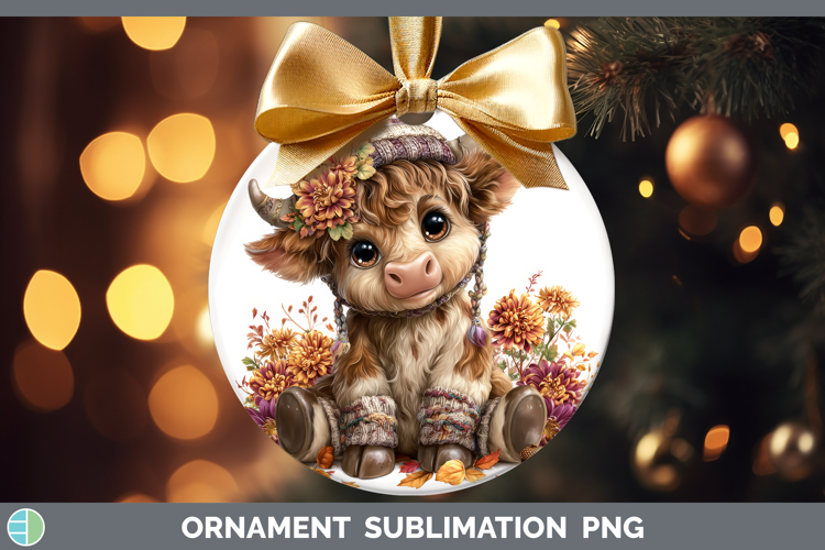 Bull Ornament Farm Knit Hat Sublimation Bauble Designs