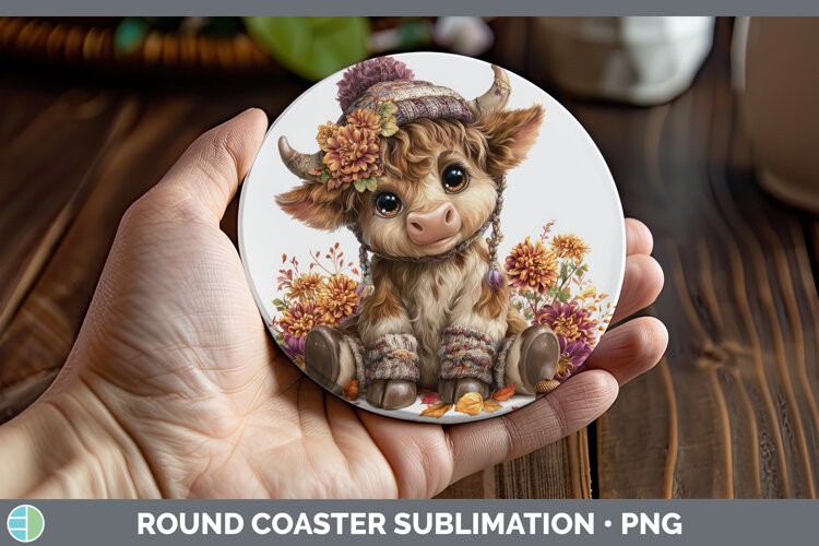 GorgeousFarm Knit Hat Round Coaster design.