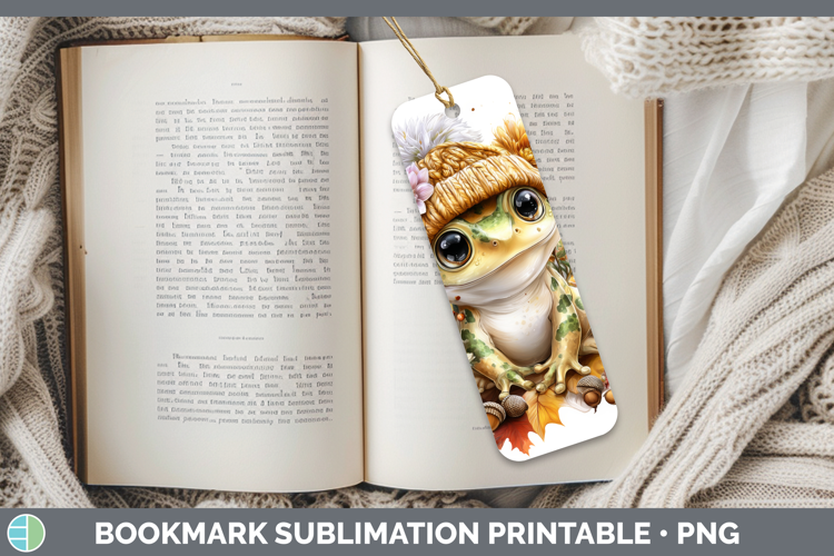 Bullfrog Bookmark Farm Knit Hat Sublimation Printable Design