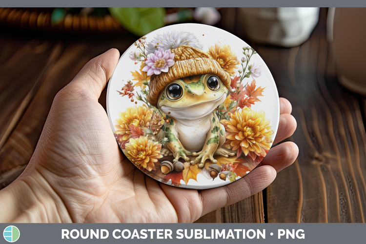 Bullfrog Round Coaster Farm Knit Hat Sublimation Coaster Des