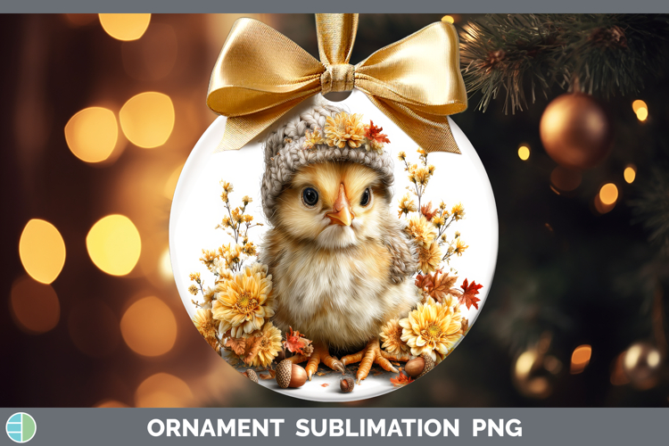 Chicken Ornament Farm Knit Hat Sublimation Bauble Designs
