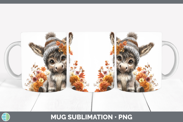 Donkey Mug Wrap Farm Knit Hat Sublimation Coffee Cup Designs