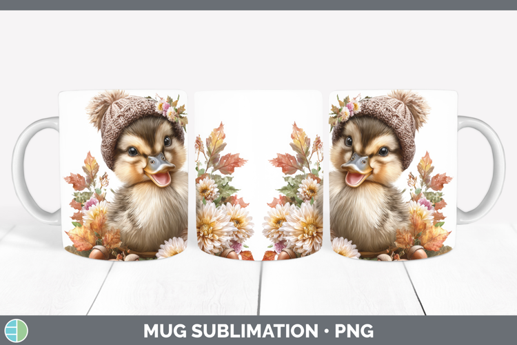 Duck Mug Wrap Farm Knit Hat Sublimation Coffee Cup Designs