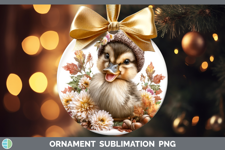 Duck Ornament Farm Knit Hat Sublimation Bauble Designs