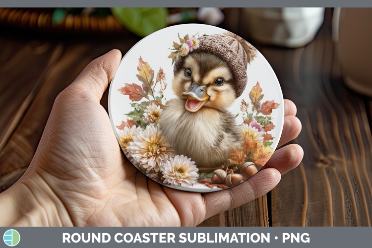 Duck Round Coaster Farm Knit Hat Sublimation Coaster Designs