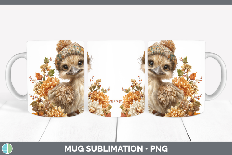Emu Mug Wrap Farm Knit Hat Sublimation Coffee Cup Designs