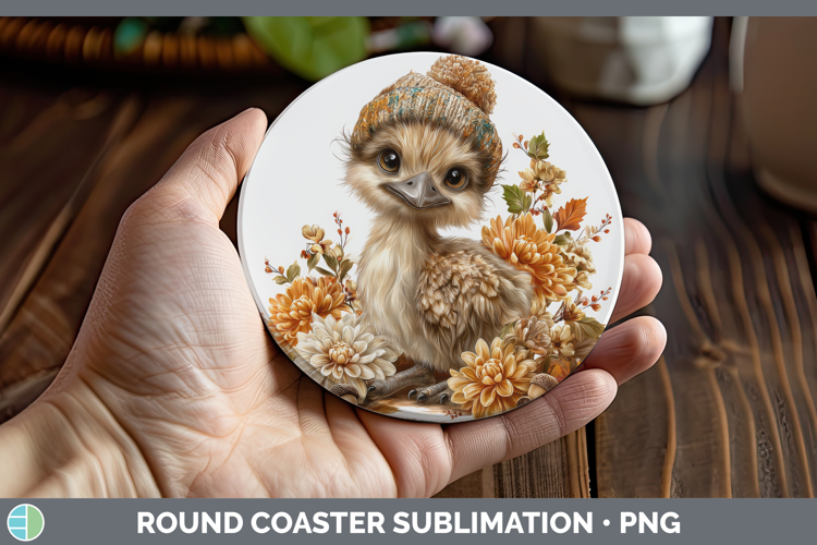 Emu Round Coaster Farm Knit Hat Sublimation Coaster Designs
