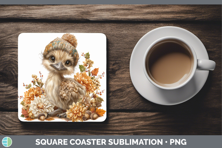 Emu Square Coaster Farm Knit Hat Sublimation Coaster Designs