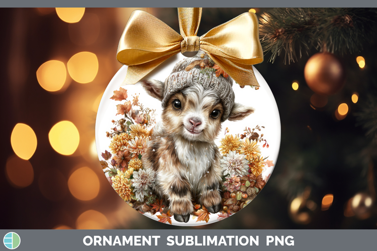Goat Ornament Farm Knit Hat Sublimation Bauble Designs