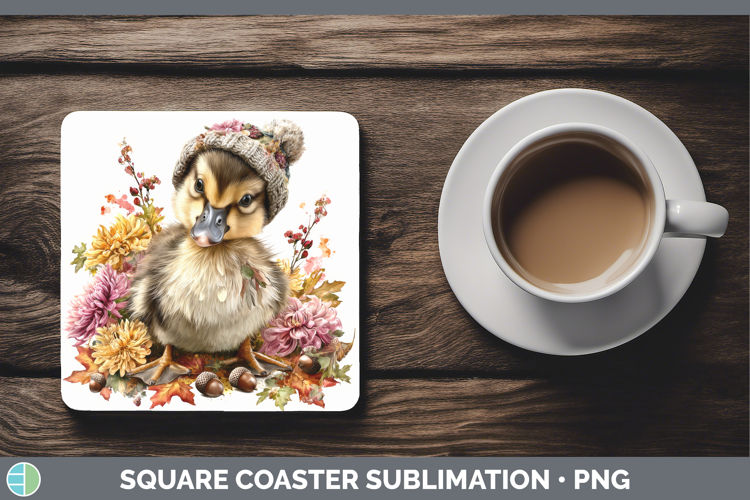 Goose Square Coaster Farm Knit Hat Sublimation Coaster Desig