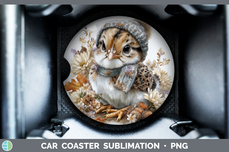 Guinea Hen Car Coaster Farm Knit Hat Sublimation Designs