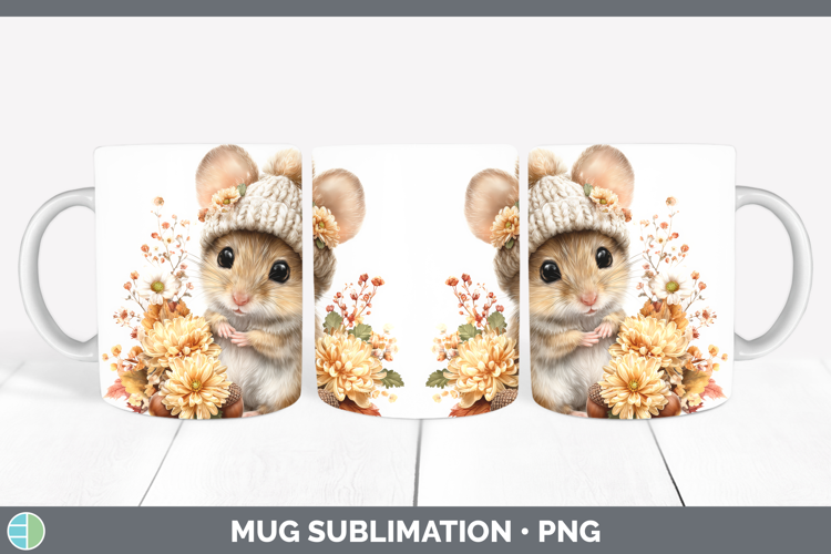 Mouse Mug Wrap Farm Knit Hat Sublimation Coffee Cup Designs