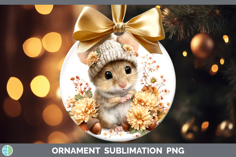 Mouse Ornament Farm Knit Hat Sublimation Bauble Designs