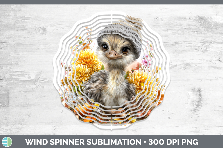 Ostrich Wind Spinner Farm Knit Hat Sublimation Spinner Desig