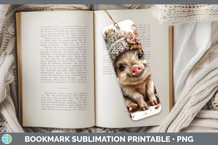 Pig Bookmark Farm Knit Hat Sublimation Printable Designs