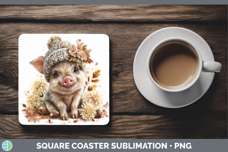 GorgeousFarm Knit Hat Square Coaster design.