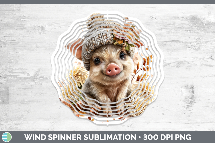 Pig Wind Spinner Farm Knit Hat Sublimation Spinner Designs