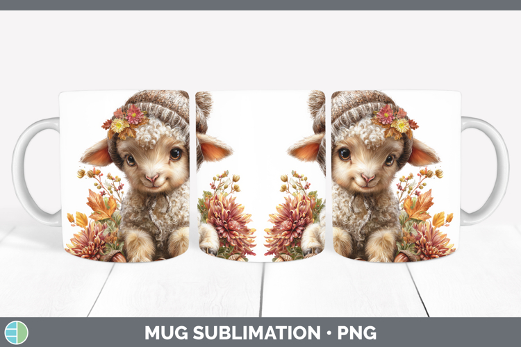 Sheep Mug Wrap Farm Knit Hat Sublimation Coffee Cup Designs