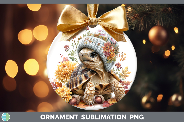 Tortoise Ornament Farm Knit Hat Sublimation Bauble Designs