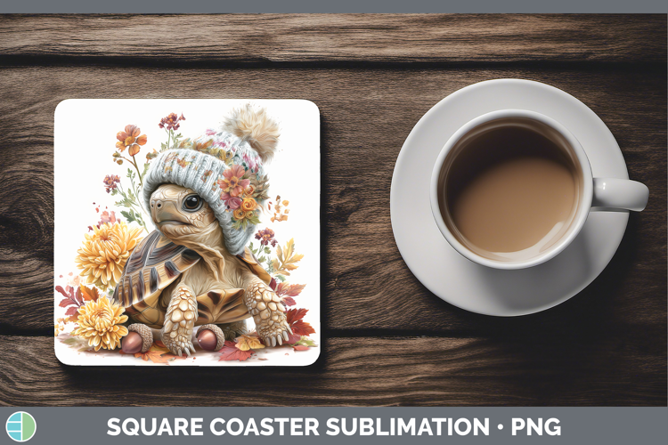Tortoise Square Coaster Farm Knit Hat Sublimation Coaster De