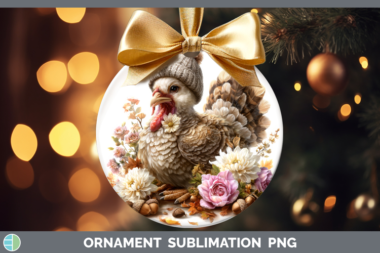 Turkey Ornament Farm Knit Hat Sublimation Bauble Designs