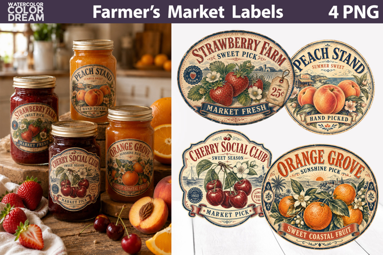 Farmer’s Market Labels | Vintage Fruit Stickers