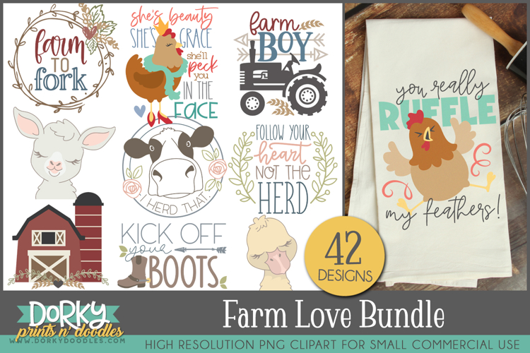 Farm Love Clipart Bundle