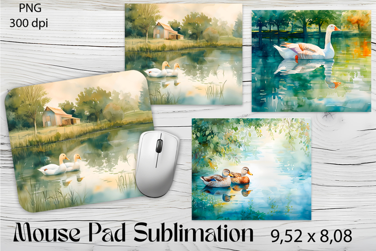 Farm ducks Sublimation|animal Mouse Pad Design