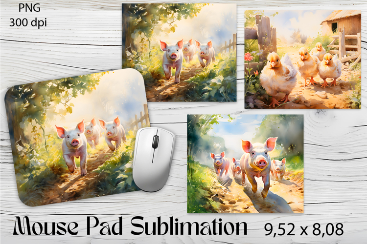 Farm Pig Sublimation|animal Mouse Pad Design