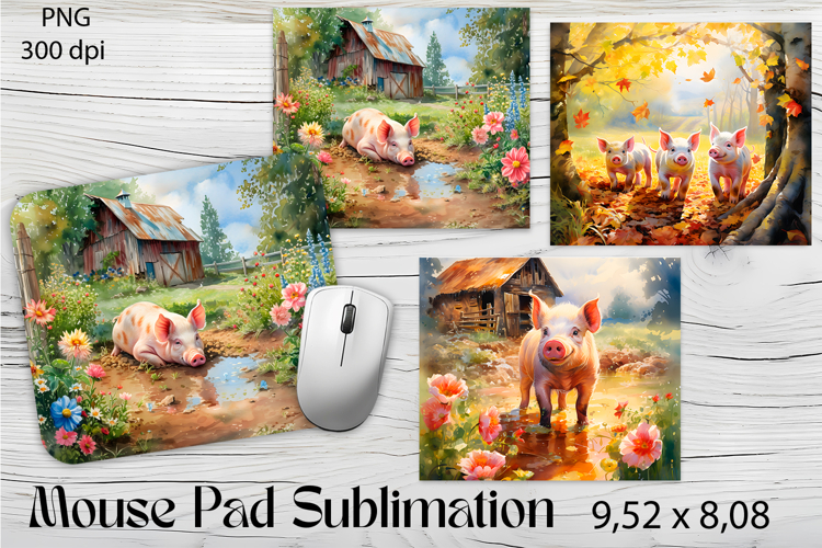 Farm Pig Sublimation|animal Mouse Pad Design