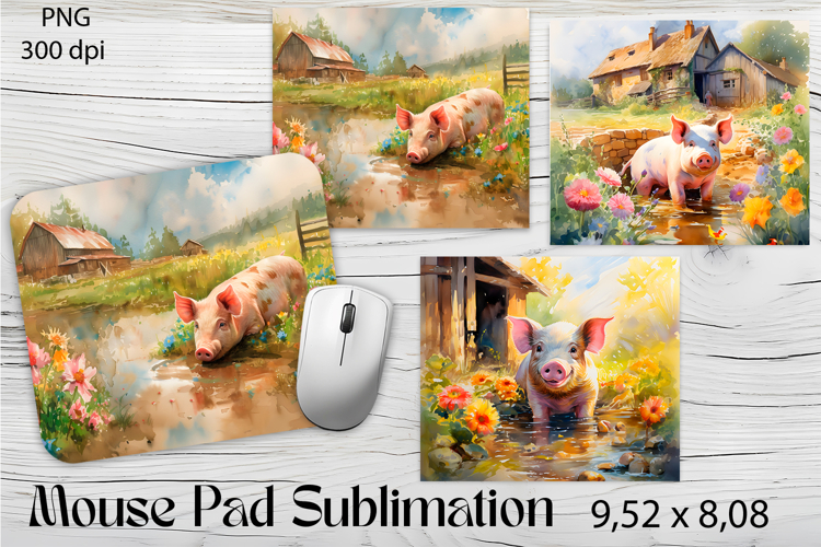 Farm Pig Sublimation|animal Mouse Pad Design