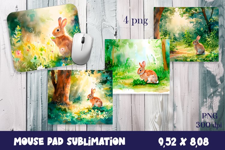 Farm bunnyes Sublimation|animal Mouse Pad Design