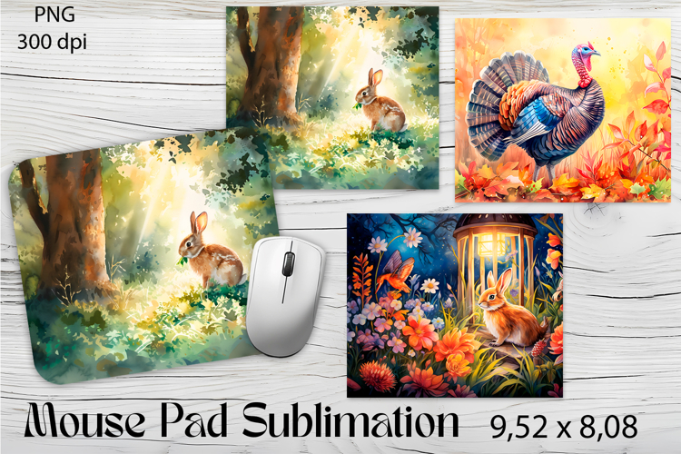 Farm bunnyes Sublimation|animal Mouse Pad Design